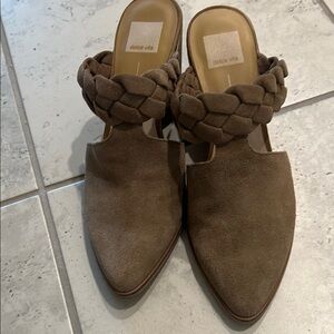 Dolce Vita Tan Mules Minimalist Suede